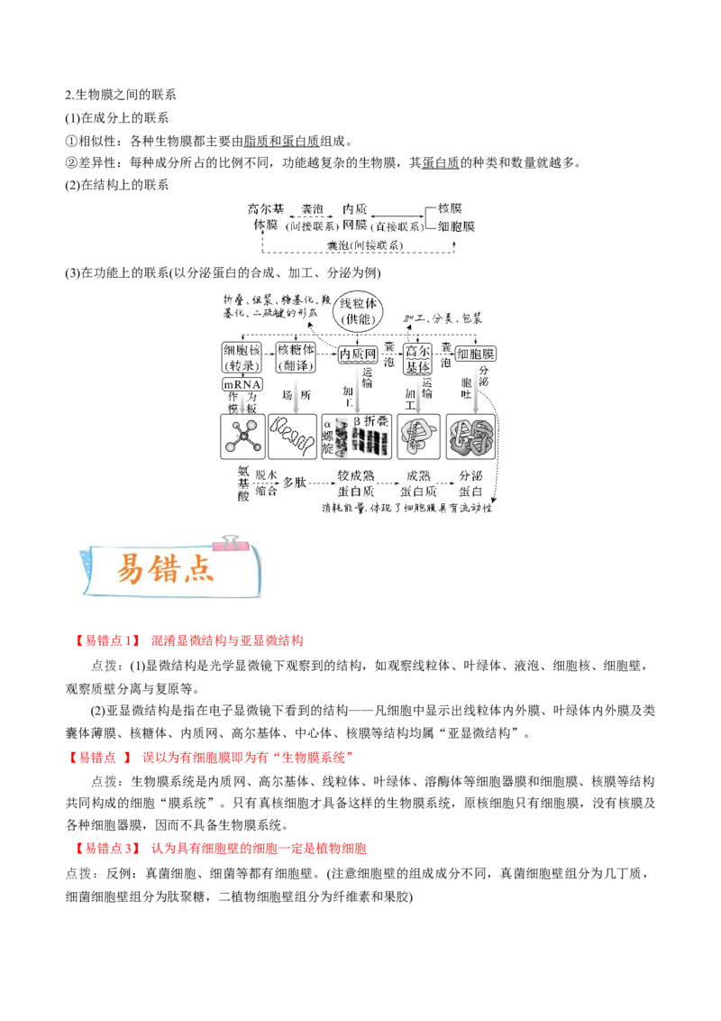 考向02细胞的基本结构-备战2023年高考生物一轮复习考点微专题（全国通用）（原卷版）(1)_通用版（老高考）复习资料_2023年复习资料_一轮复习