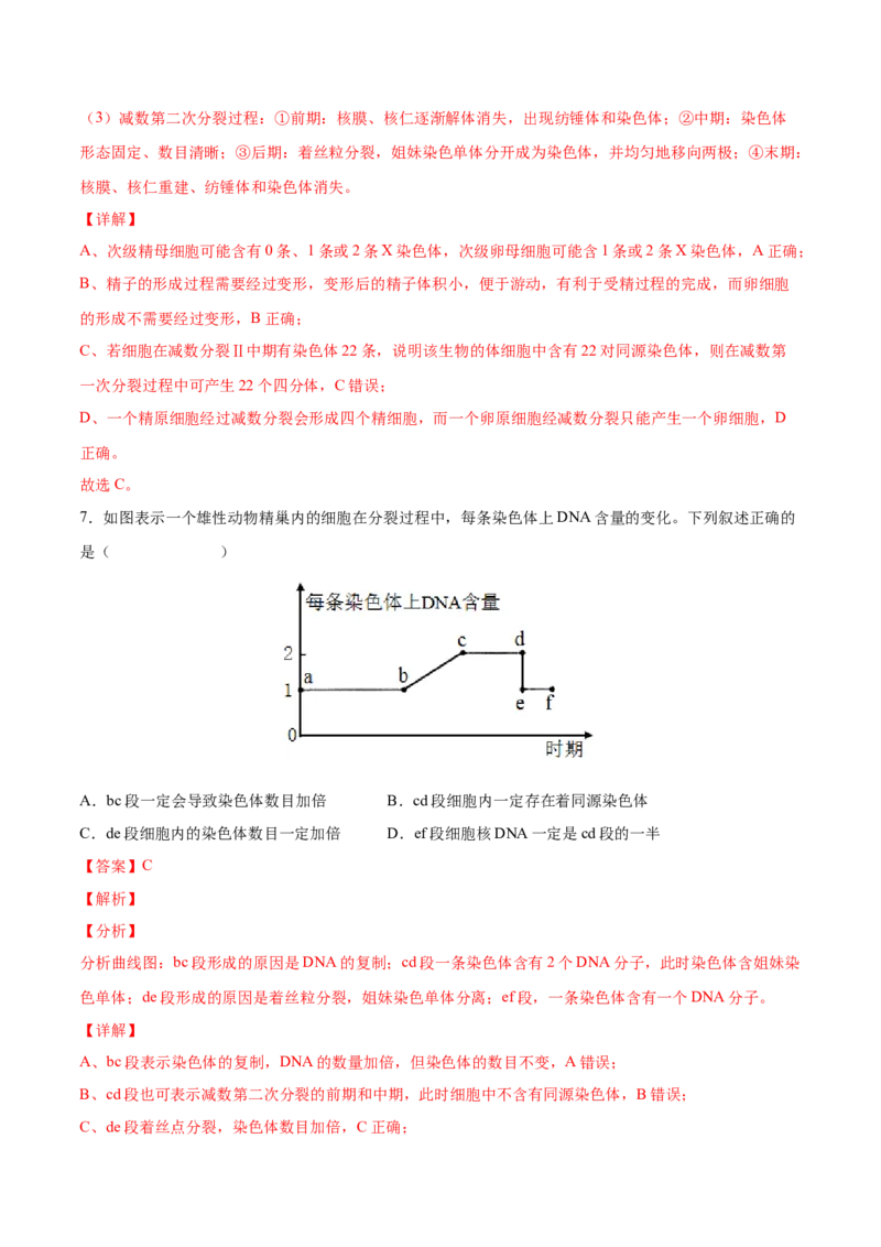 考向08减数分裂和受精作用-备战2023年高考生物一轮复习考点微专题（全国通用）（解析版）_通用版（老高考）复习资料_2023年复习资料_一轮复习