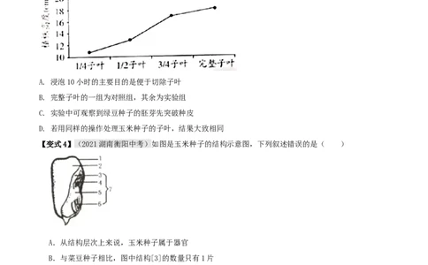 专题08被子植物的一生（原卷版）_6生物中考复习_2023年中考复习资料_专项复习_2023年中考生物总复习真题探究与变式训练（全国通用）