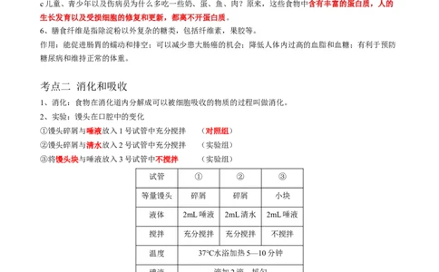专题10人体的营养-2022年中考生物一轮复习抓重点考典型（人教版）（解析版）_6生物中考复习_2023年中考复习资料_一轮复习_2022年中考生物一轮复习抓重点考典型（人教版）