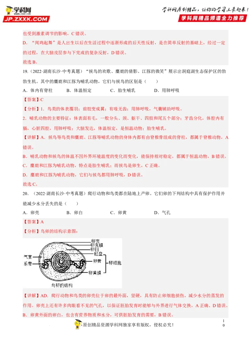 专题12动物的主要类群（习题帮）（解析版）_6生物中考复习_2023年中考复习资料_一轮复习_备战2023年中考生物一轮复习考点帮（全国通用）288506454