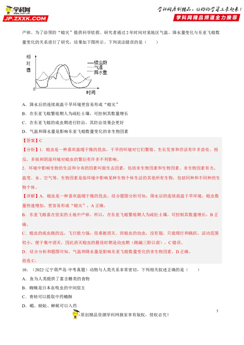 专题12动物的主要类群（习题帮）（解析版）_6生物中考复习_2023年中考复习资料_一轮复习_备战2023年中考生物一轮复习考点帮（全国通用）288506454