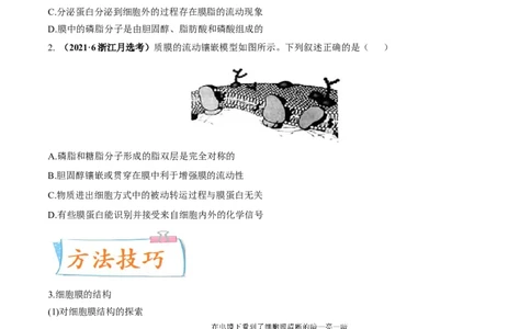 考向02细胞的基本结构-备战2023年高考生物一轮复习考点微专题（全国通用）（原卷版）_通用版（老高考）复习资料_2023年复习资料_一轮复习