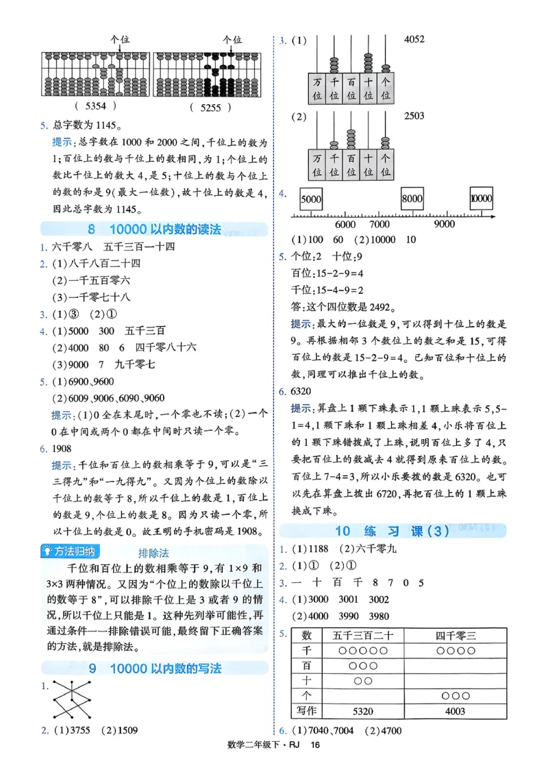 26春二年级下册四星学霸-数学人教-答案与详解_2026春人教数学《四星学霸》_2下数学人教26春四星学霸提高版