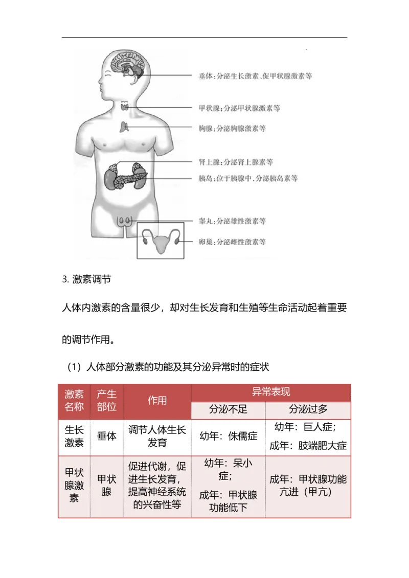 专题11人体生命活动的调节与人类活动对生物圈的影响-备战2023年中考生物核心考点梳理与必背_6生物中考复习_2023年中考复习资料_专项复习_备战2023年中考生物核心考点梳理与必背