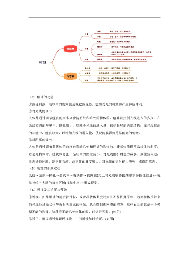 专题11人体生命活动的调节与人类活动对生物圈的影响-备战2023年中考生物核心考点梳理与必背_6生物中考复习_2023年中考复习资料_专项复习_备战2023年中考生物核心考点梳理与必背