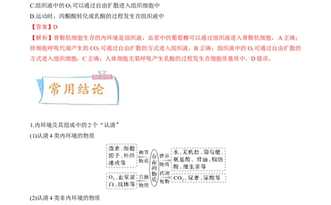 考向16人体内环境稳态及实例-备战2023年高考生物一轮复习考点微专题（全国通用）（解析版）_通用版（老高考）复习资料_2023年复习资料_一轮复习