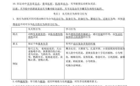 专题13动物的运动和行为（知识帮）-备战2023年中考生物一轮复习考点帮（全国通用）_6生物中考复习_2023年中考复习资料_一轮复习