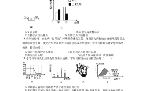 专题14、15人体内的物质运输（原卷版）_6生物中考复习_2024年中考复习资料_一轮复习资料_完精准复习课件精讲ppt+习题精练备战2024年中考生物一轮复习全考点通关_配套练习