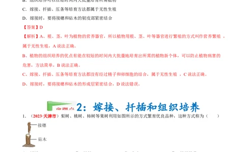 专题12&nbsp;其他生物的生殖和发育（解析版）_6生物中考复习_2024年中考复习资料_专项复习资料_完三年（2021-2023）中考生物真题分项汇编（全国通用）_答案解析版