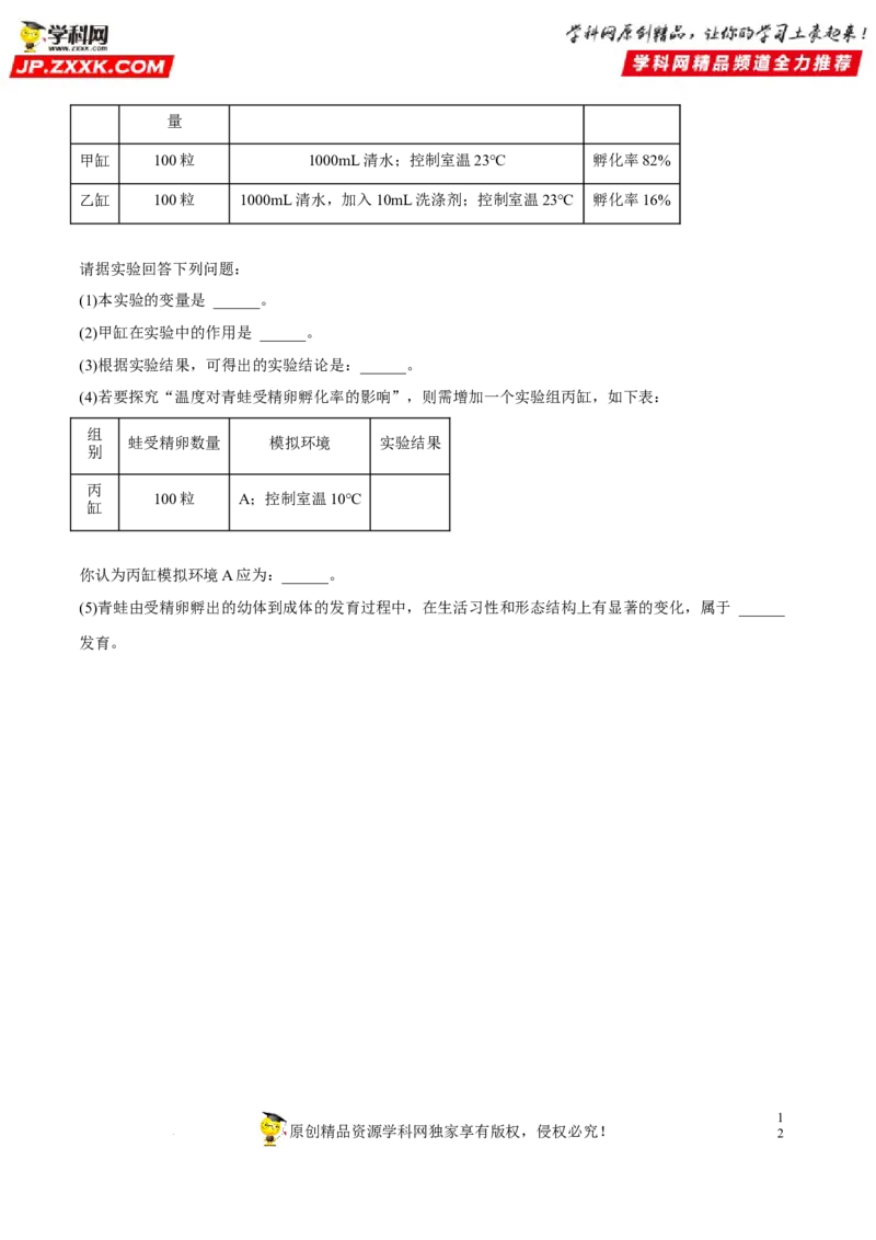 专题07生物的生殖（习题帮）（原卷版）_6生物中考复习_2023年中考复习资料_一轮复习_备战2023年中考生物一轮复习考点帮（全国通用）288506454