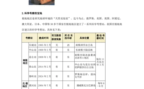 专题13极地地区（word）2025-2026学年初中地理人教版2024一轮复习学案知识点+习题（原卷版)_7地理中考复习_2026年中考复习（更新中）_2026中考地理一轮考点复习学案+配套课件_习题