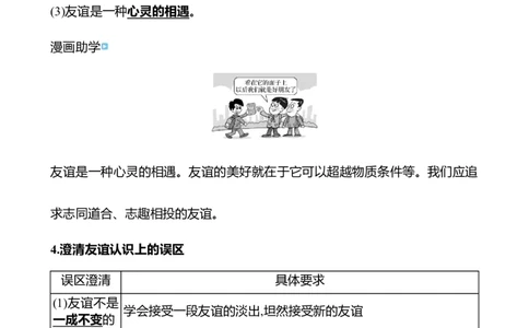 七年级上册第二单元　友谊的天空_9道法中考复习_2026年中考复习（更新中）_2026年中考道德与法治一轮复习学案（含答案）