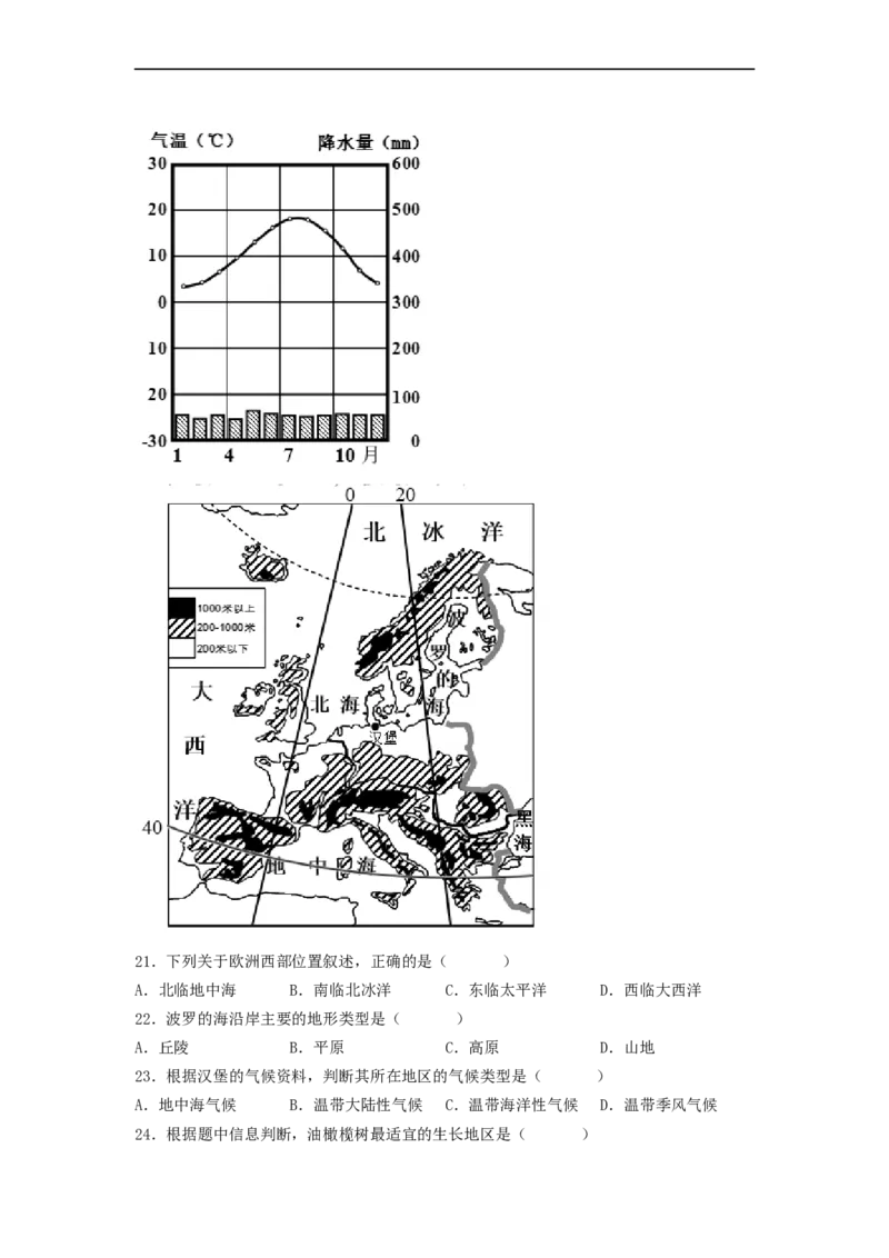 专题09了解区域-中东地区、欧洲西部（专项测试）（解析版）-2023年中考地理一轮复习讲练测_7地理中考复习_2023年中考复习资料_一轮复习_2023年中考地理一轮复习讲练测