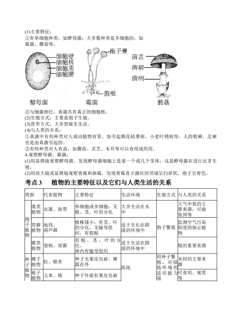 中考生物知识点总结_6生物中考复习_2023年中考复习资料_专项复习