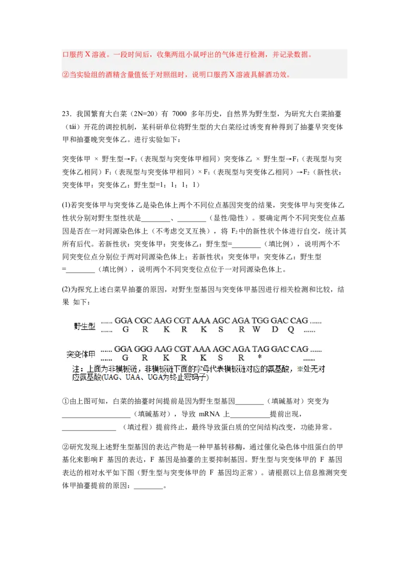 考点21基因突变和基因重组（解析版）_通用版（老高考）复习资料_2023年复习资料_一轮复习_2023年高考生物一轮复习讲练测（全国通用）