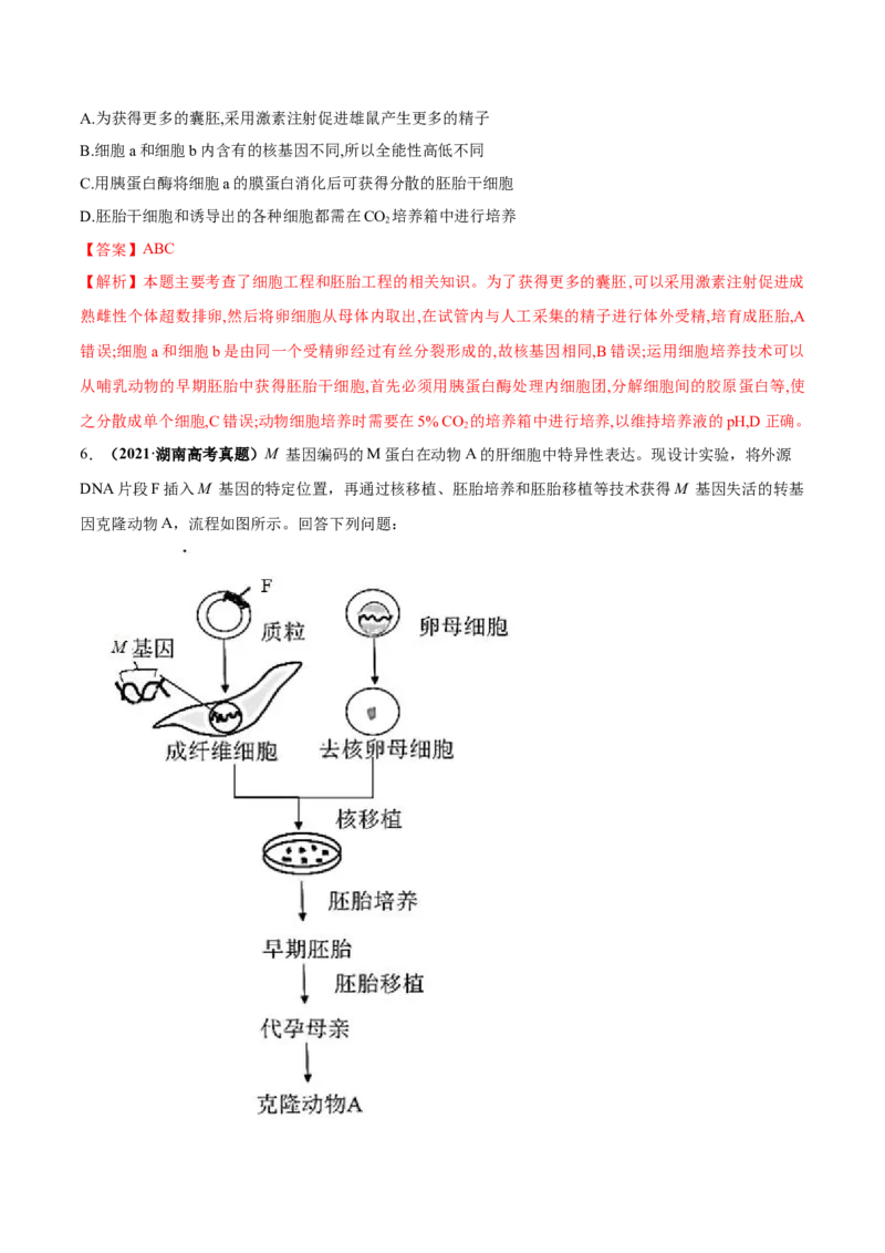 考向27细胞工程-备战2023年高考生物一轮复习考点微专题（全国通用）（解析版）_通用版（老高考）复习资料_2023年复习资料_一轮复习_备战2023年高考生物一轮复习考点微专题（全国通用）