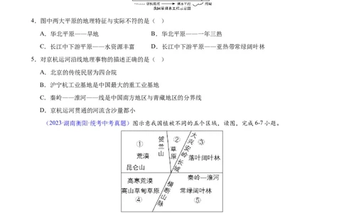 专题20中国的地形（原卷版）_7地理中考复习_2024年中考复习资料_专项复习资料_完三年（2021-2023）中考地理真题分项汇编（全国通用）
