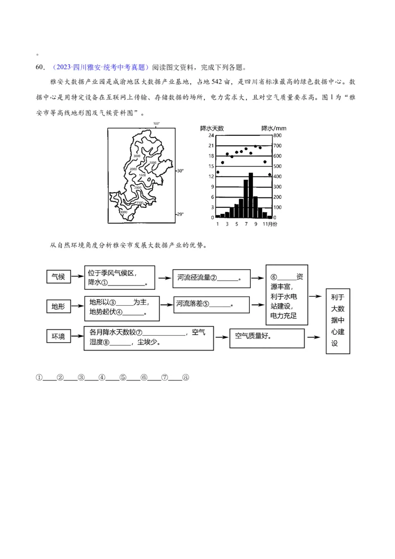 专题30南方地区（原卷版）_7地理中考复习_2024年中考复习资料_专项复习资料_完三年（2021-2023）中考地理真题分项汇编（全国通用）
