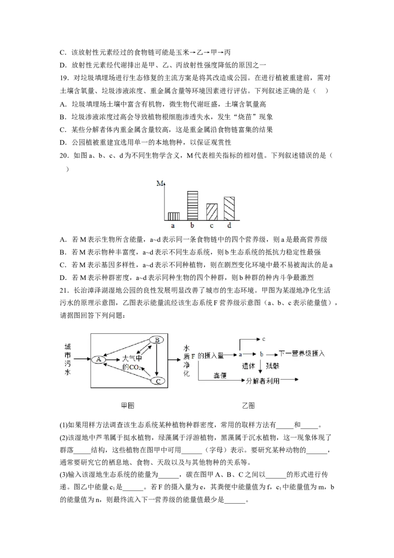 考点31生态系统的结构和能量流动（原卷版）_通用版（老高考）复习资料_2023年复习资料_一轮复习_2023年高考生物一轮复习讲练测（全国通用）