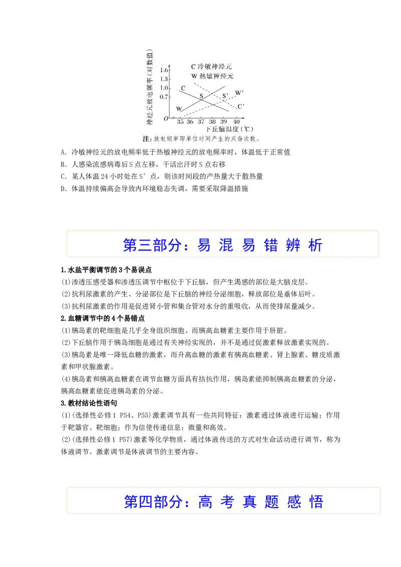 考点26体液调节（原卷版）_通用版（老高考）复习资料_2023年复习资料_一轮复习_2023年高考生物一轮复习讲练测（全国通用）