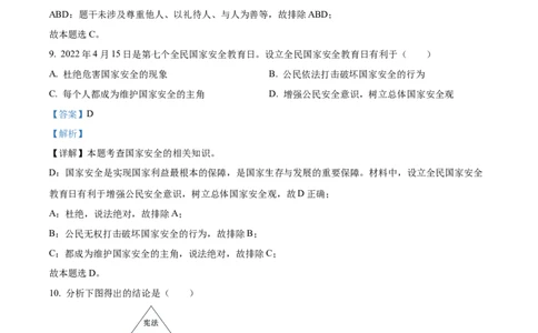 精品解析：2022年黑龙江省齐齐哈尔市中考道德与法治真题（解析版）_9道法中考复习_2025中考复习资料_中考真题（近三年）_2022年中考政治真题