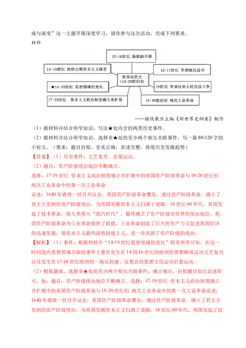 专题39观点论述题&middot;综合题（全国通用）（原卷版）_8历史中考复习_2026年中考复习（更新中）_好题汇编三年（2023-2025）中考历史真题分类汇编（全国通用）