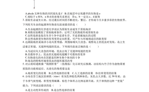 专题24生物的进化（原卷版）_6生物中考复习_2024年中考复习资料_一轮复习资料_完精准复习课件精讲ppt+习题精练备战2024年中考生物一轮复习全考点通关_配套练习