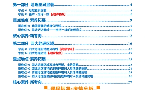 专题22中国的地理差异（讲义）（原卷版）_7地理中考复习_2024年中考复习资料_一轮复习资料_❤2024年中考地理一轮复习讲练测（全国通用）_配套讲义