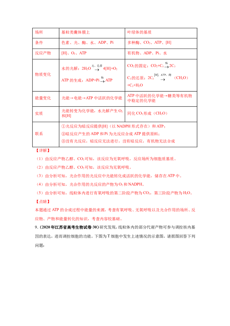 考点精讲5细胞呼吸的原理和应用（作业）_新高考复习资料_2022年新高考复习资料_2022届一轮复习讲练结合7.13更新_系列二_考点精讲5细胞呼吸的原理和应用