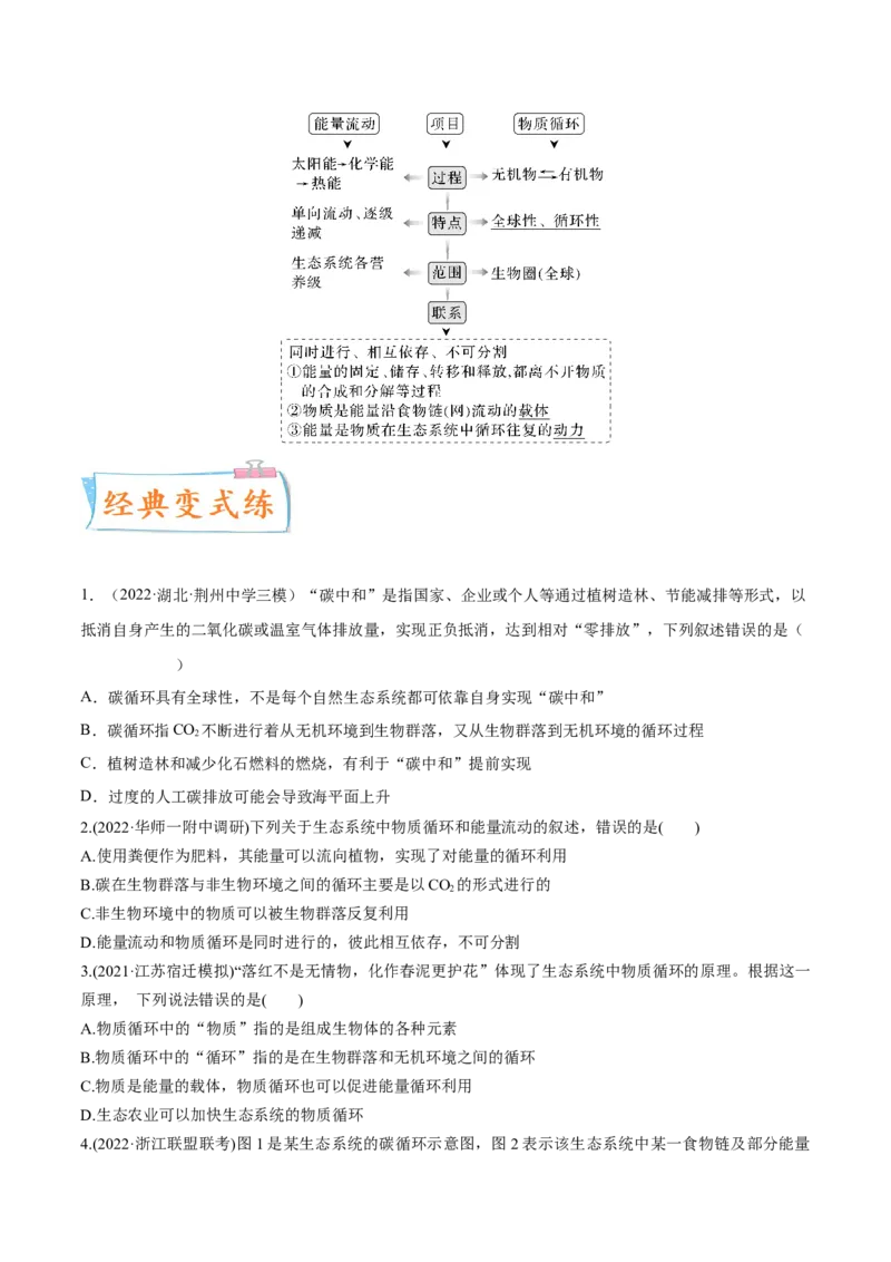 考向24生态系统的物质循环、信息传递与稳定性-备战2023年高考生物一轮复习考点微专题（全国通用）（原卷版）_通用版（老高考）复习资料_2023年复习资料_一轮复习