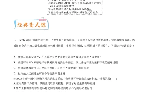 考向24生态系统的物质循环、信息传递与稳定性-备战2023年高考生物一轮复习考点微专题（全国通用）（原卷版）_通用版（老高考）复习资料_2023年复习资料_一轮复习