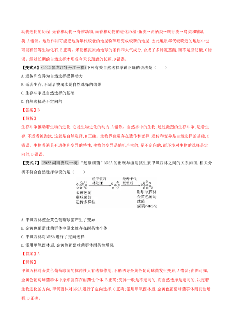 专题19生命的起源和进化（解析版）_6生物中考复习_2023年中考复习资料_专项复习_2023年中考生物总复习真题探究与变式训练（全国通用）