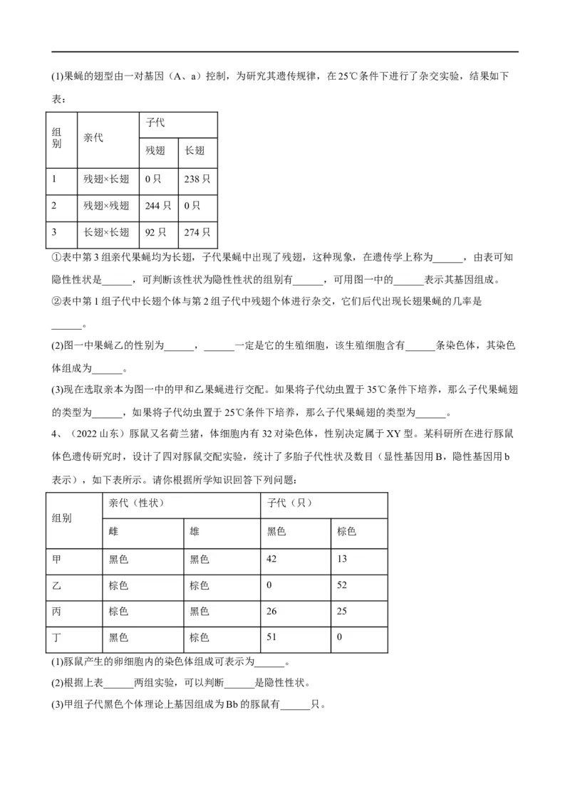 专题20生物的遗传和变异（原卷版）_6生物中考复习_2023年中考复习资料_一轮复习_2023年中考生物一轮复习讲练测_专题20生物的遗传和变异（专题精练）-2023年中考生物一轮复习讲练测