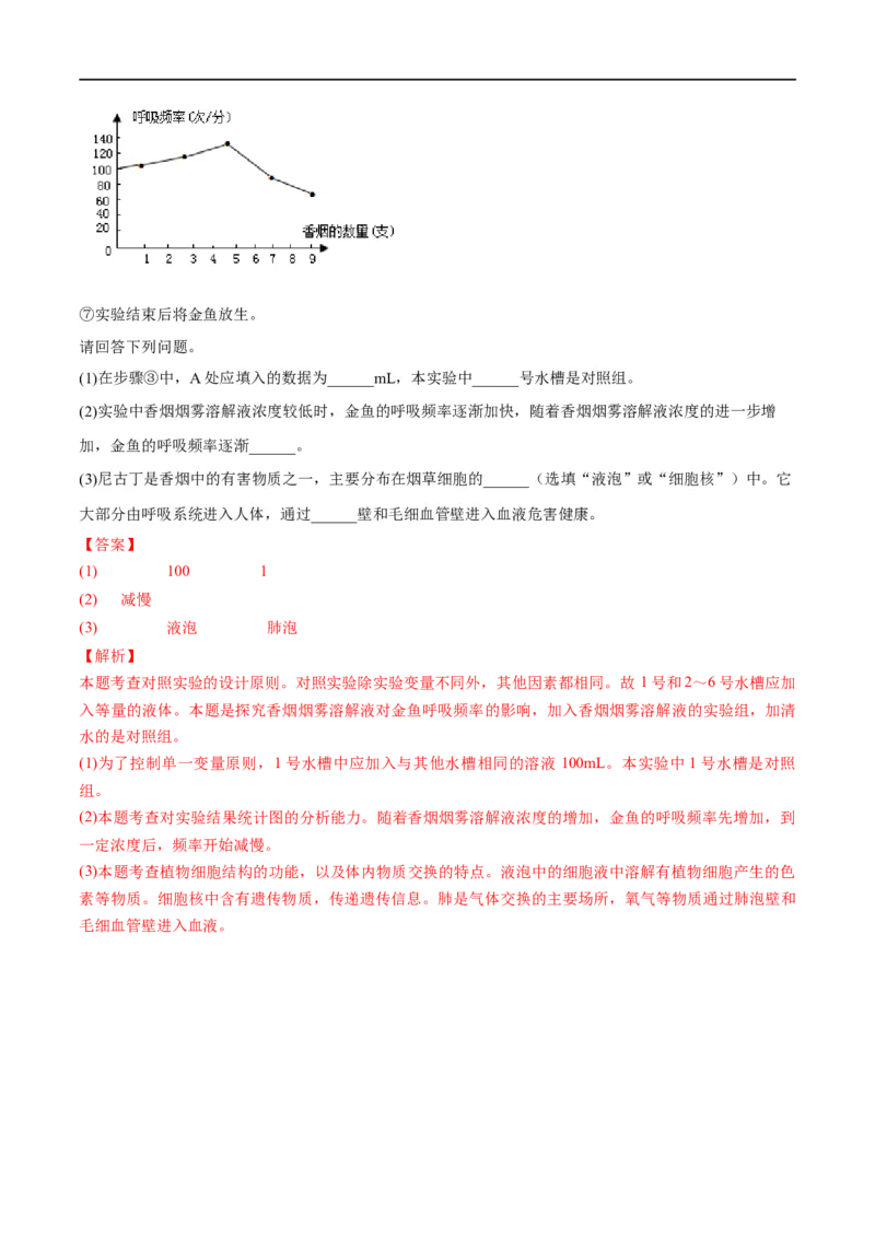 专题22健康地生活（解析版）_6生物中考复习_2023年中考复习资料_一轮复习_2023年中考生物一轮复习讲练测_专题22健康地生活（专题精练）-2023年中考生物一轮复习讲练测