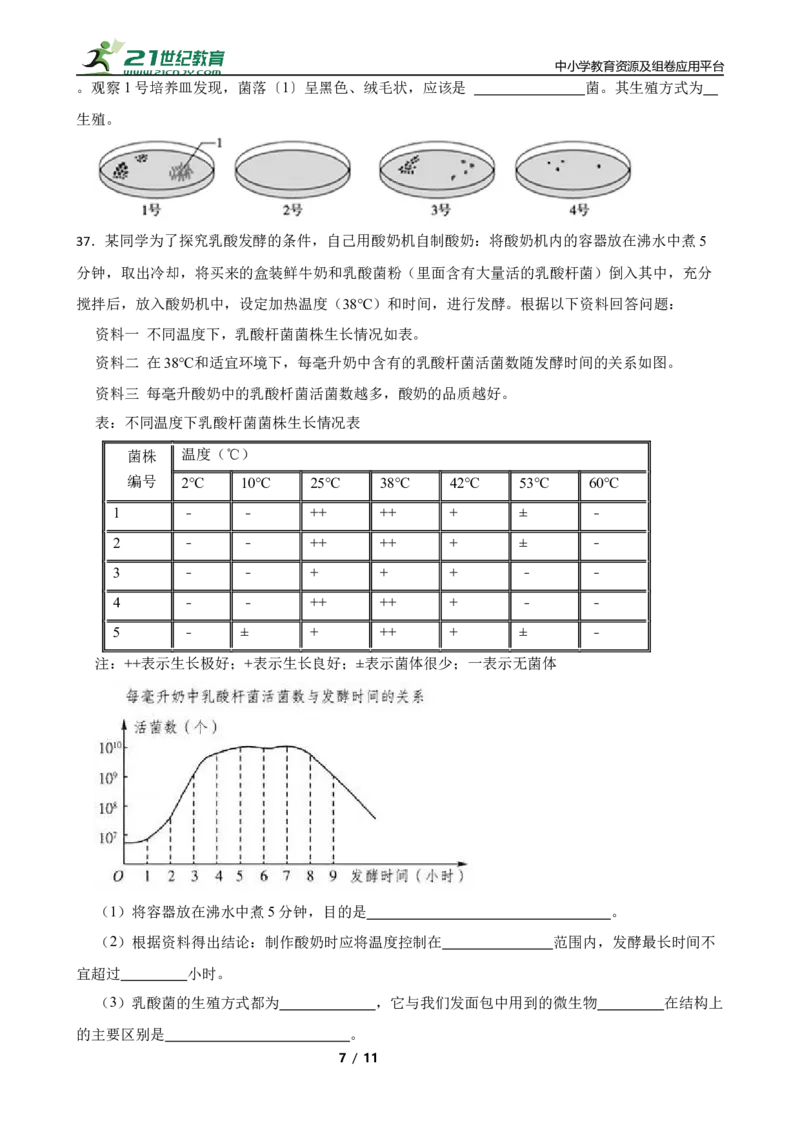 人教版2023届中考一轮复习专用训练卷&mdash;专题19动物在生物圈中的作用、细菌和真菌、病毒（含答案）_6生物中考复习_2023年中考复习资料_一轮复习