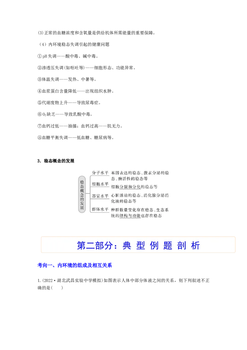 考点24人体内环境稳态（原卷版）_通用版（老高考）复习资料_2023年复习资料_一轮复习_2023年高考生物一轮复习讲练测（全国通用）
