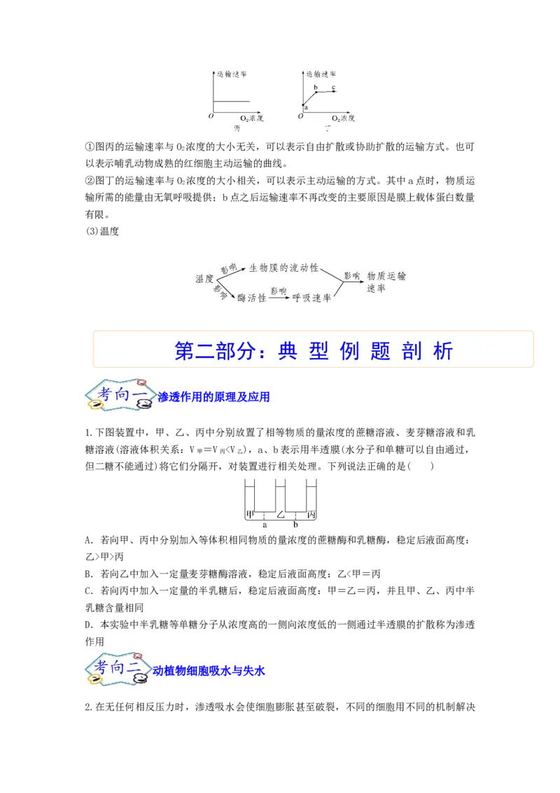 考点09细胞内物质的输入和输出（原卷版）_通用版（老高考）复习资料_2023年复习资料_一轮复习_2023年高考生物一轮复习讲练测（全国通用）