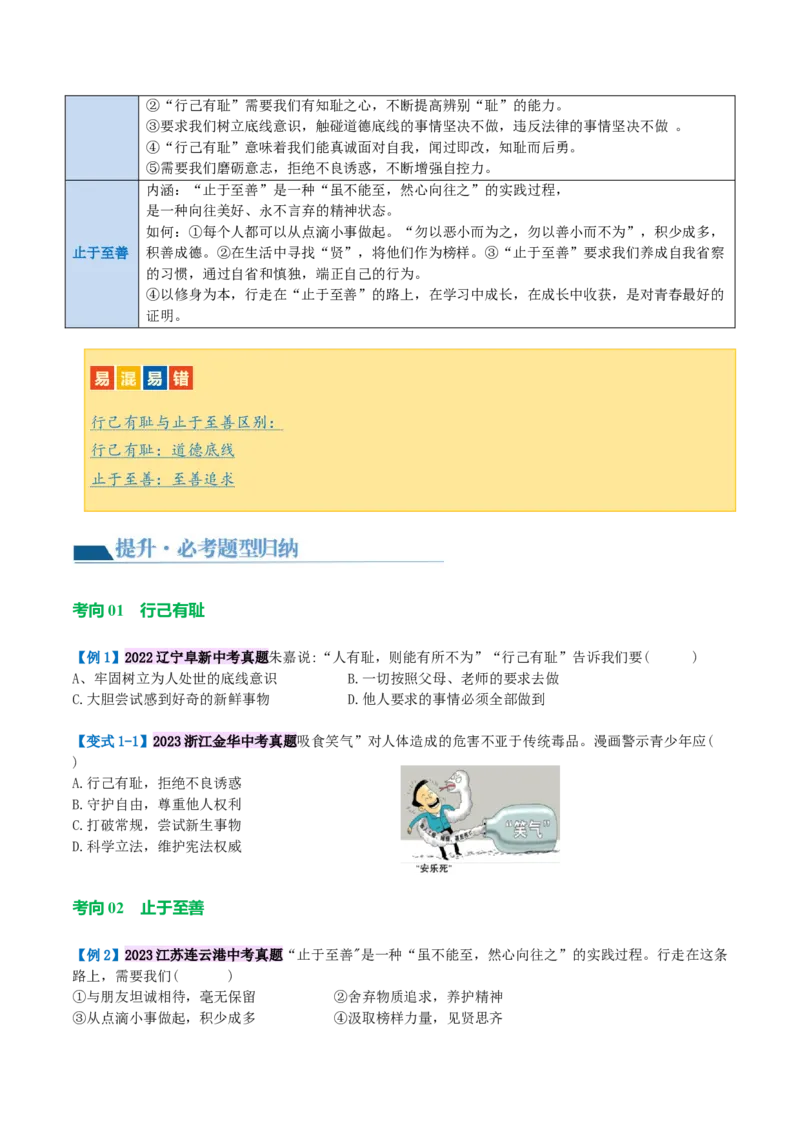 专题20青春时光（讲义）（原卷版）_9道法中考复习_2024年中考复习资料_一轮复习资料_完2024年中考道德与法治一轮复习讲练测（全国通用）_配套讲义（原卷版+解析版）