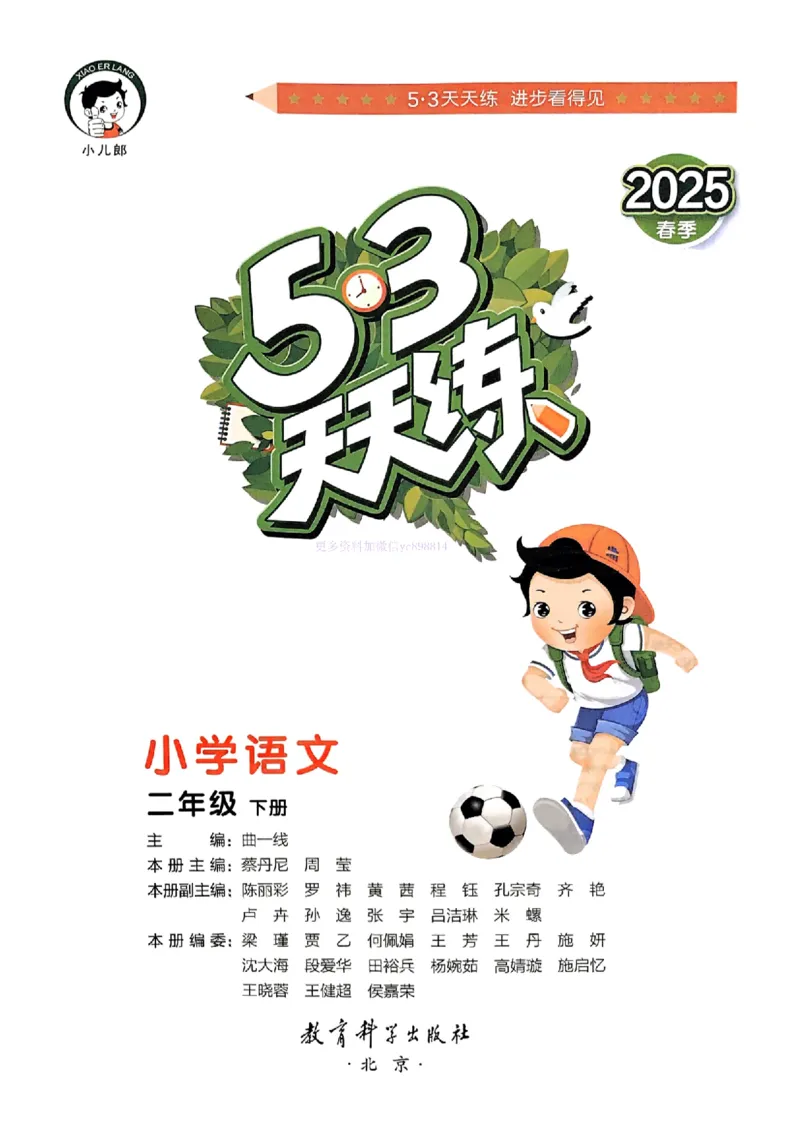 53天天练人教语文2下_26春53小学系列合集_1-6年级语文下册人教版《53天天练》