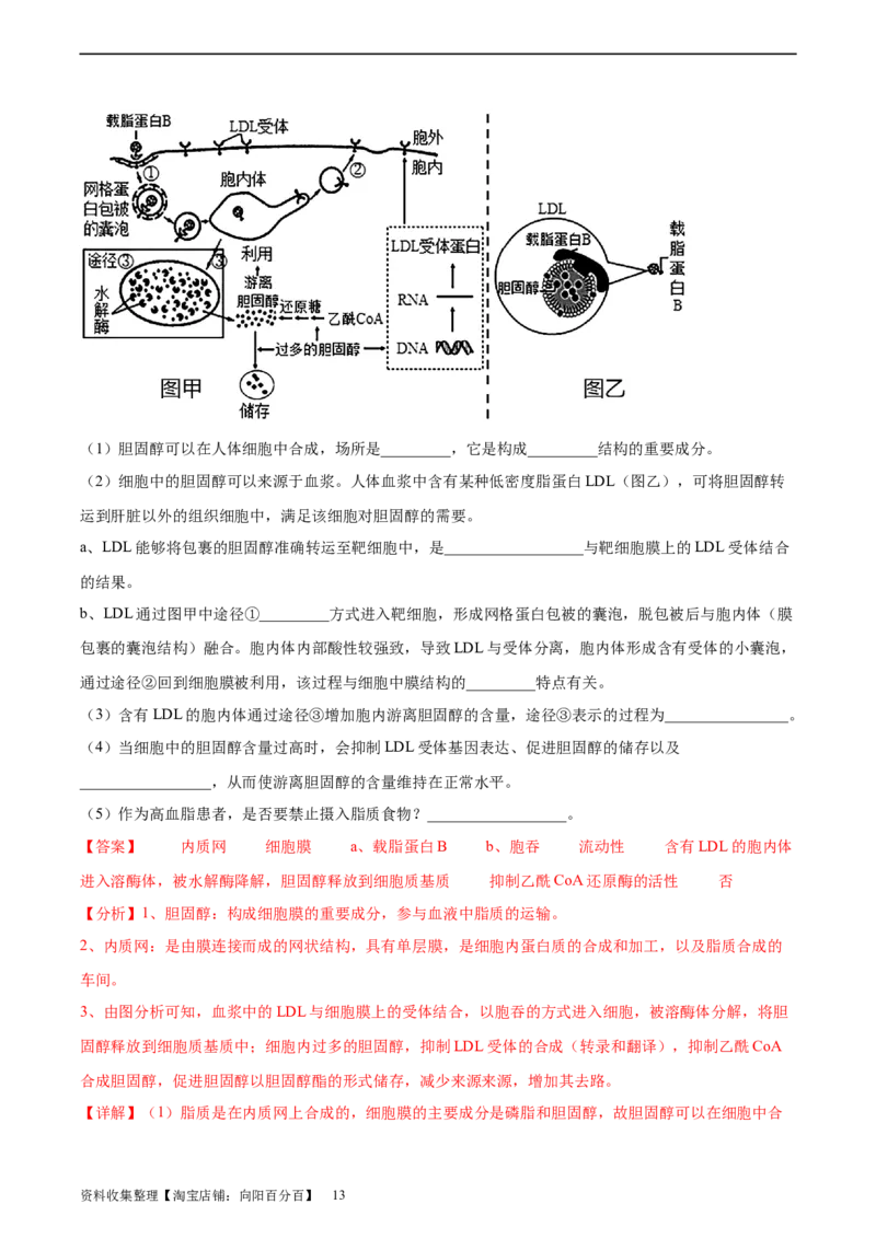 考点通关卷03糖类和脂质（解析版）_新高考复习资料_2024年新高考复习资料_一轮复习资料_完2024年高考生物一轮复习考点通关卷（新高考）_考点通关卷03糖类和脂质