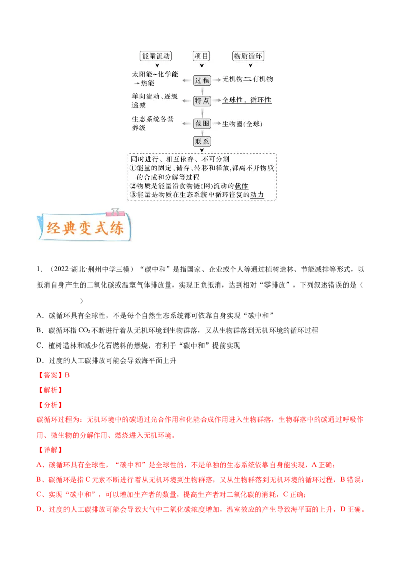 考向24生态系统的物质循环、信息传递与稳定性-备战2023年高考生物一轮复习考点微专题（全国通用）（解析版）(1)_通用版（老高考）复习资料_2023年复习资料_一轮复习