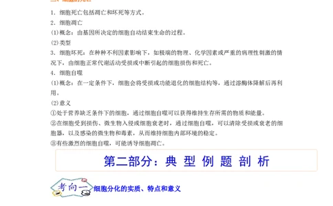 考点14细胞的分化、衰老和死亡（核心考点讲与练）-2023年高考生物一轮复习讲练测（全国通用）（解析版）_通用版（老高考）复习资料_2023年复习资料_一轮复习