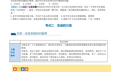 专题17友谊的天空（讲义）（原卷版）_9道法中考复习_2024年中考复习资料_一轮复习资料_完2024年中考道德与法治一轮复习讲练测（全国通用）_配套讲义（原卷版+解析版）