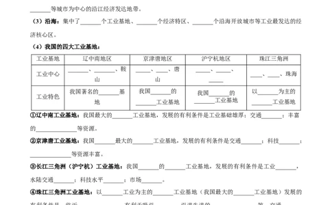 专题22中国的工业-备战2024年中考地理识图速记手册与变式演练（全国通用）（原卷版）_7地理中考复习_2024年中考复习资料_专项复习资料