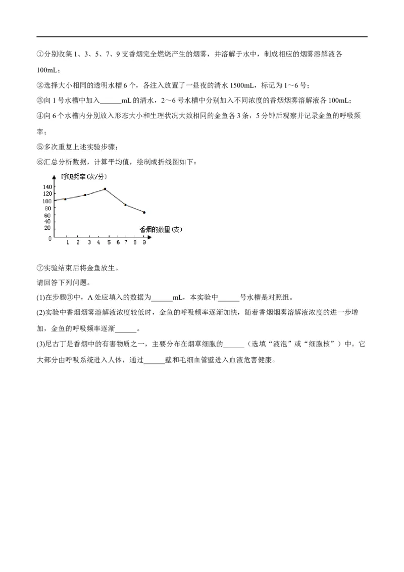 专题22健康地生活（原卷版）_6生物中考复习_2023年中考复习资料_一轮复习_2023年中考生物一轮复习讲练测_专题22健康地生活（专题精练）-2023年中考生物一轮复习讲练测