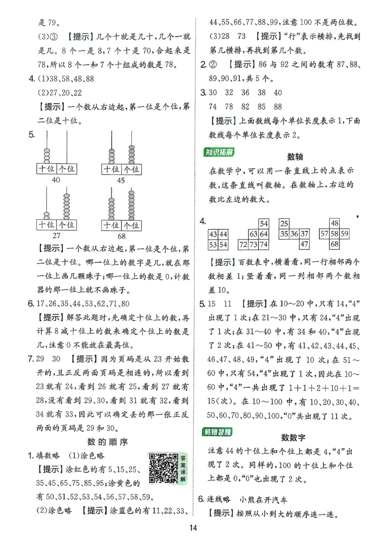 一下人教数学答案解析_2026春季学期_26春人教数学《实验班提优训练》1-6下_26春《实验班提优训练》人教数学1下