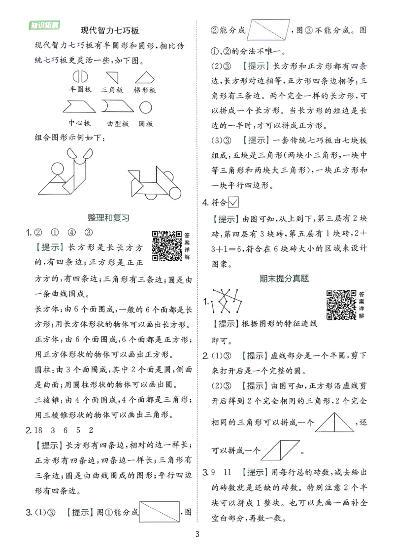 一下人教数学答案解析_2026春季学期_26春人教数学《实验班提优训练》1-6下_26春《实验班提优训练》人教数学1下