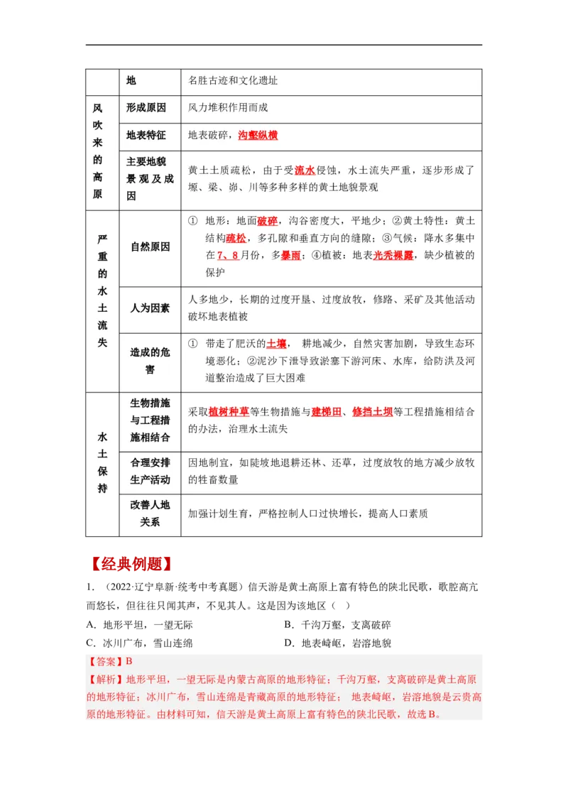 专题24认识区域-东北平原、黄土高原、长江三角洲（讲义）（解析版）-2023年中考地理一轮复习讲练测_7地理中考复习_2023年中考复习资料_一轮复习_2023年中考地理一轮复习讲练测