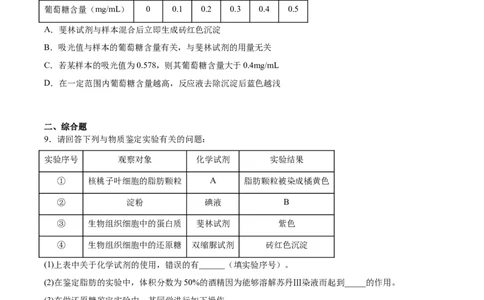 考点通关卷02细胞中的元素和化合物（原卷版）_新高考复习资料_2024年新高考复习资料_一轮复习资料_完2024年高考生物一轮复习考点通关卷（新高考）